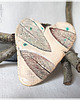 magnesy Ceramiczny magnes w stylu rustykalnym - serce w listki
