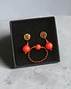 komplet biżuterii RAZEM TANIEJ! Swarovski neon pearls : neon orange : kolczyki & pierścionek