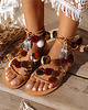 sandały i klapki damskie Boho sandały z naturalnej skóry 