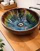 umywalki Ręcznie wykonana umywalka ceramiczna unikatowa - Granat i Turkus