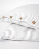 poduszki gładkie Lniana Poszewka Z Guzikami GRAY STRIPES