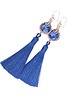 kolczyki wire wrapping Długie kolczyki z lapis lazuli i chwostem