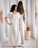 sukienki maxi damskie Lniana koszula nocna w stylu boho / maxi długość / 100% LEN / OVERSIZE