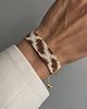 bransoletki ze szkła Beżowo brązowa bransoletka z koralików Miyuki - snake pattern