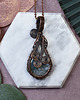 wisiory Miedziany wisiorek wire wrapping z agatem mszystym #246