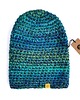 czapki damskie CRAZYCOLOR  turkusowa czapka handmade