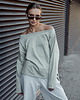 t-shirt damskie Koszulka longsleeve Z KIESZONKĄ bawełniana pistacja