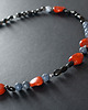 kolie Naszyjnik z koralem i obsydianem. [SN11]