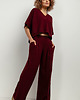 bluzki kimonowe damskie Bluza kimono z dekoltem V, T416, bordo