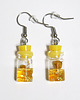 kolczyki szklane Kolczyki fiolki - żywica, żółte