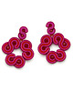 kolczyki soutache Fuksja, magenta, czerwony, różowy - kolczyki
