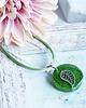 srebrne naszyjniki LEAF IN RESIN , unikatowy naszyjnik srebrny