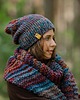 czapki damskie MAXCOLOR zimowa czapka beanie "jesienne jezioro"