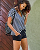 t-shirt damskie Bluzka C203 czarne paski