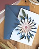 kartki scrapbooking Kartka z papierowym kwiatem granat