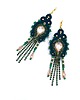 kolczyki soutache Joy kolczyki sutasz złoto zielone błyszczące z cyrkoniami
