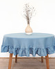 obrusy i serwetki Obrus okrągły z falbanką DUSTY BLUE
