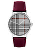 zegarki różne Zegarek - Szkocka krata - skórzany, burgund