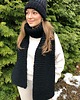 czapki damskie Zestaw czarny czapka szalik miękka i ciepła wełna handmade
