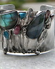 bransoletki z kamieni naturalnych Labradoryt - roślina   - BRANSOLETA MANKIET  CUFF