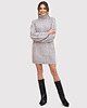 sukienki mini damskie Szara sukienka swetrowa z golfem AXS0206