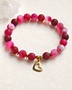 bransoletki z kamieni naturalnych Stal szlachetna & agat FUKSJA :: bransoletka