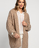 kardigany damskie Ażurowy kardigan oversize F1974 latte