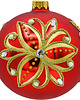 ozdoby choinkowe Bombki okrągłe czerwone: Złoty kwiat