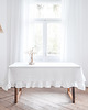 obrusy i serwetki Lniany obrus z falbanką  heavy linen PURE WHITE