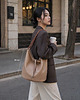 torby na ramię Beżowa Bucket bag skóra naturalna