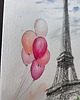 grafiki i ilustracje Paryż Francja wieża Eiffla miasta akwarela obraz balony pejzaż miejski 21x30