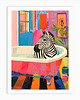 plakaty Plakat Zebra w Kolorowym Wnętrzu