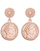 kolczyki pozłacane Kolczyki z różowego złota z monetami
