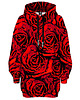 bluza z kapturem damska Bluza Oversize Tunika DR.CROW Red Roses