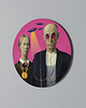 obrazy AMERICAN GOTHIC ALIEN Obraz okrągły 69cm - dekor dębu