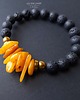 bransoletki z kamieni naturalnych Bransoletka z surowego bursztynu bałtyckiego mlecznego i lawy Prezent handmade
