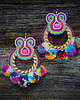 kolczyki soutache Nubi- duże i kolorowe kolczyki soutache z pomponami