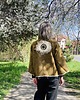 marynarki damskie Kimono wełna bawełna na plecach oko z frędzlami.