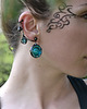 kolczyki wire wrapping Turkusowy przepych