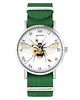 zegarki damskie Zegarek - Bee natural - zielony, nylonowy