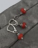 komplet biżuterii Komplet czerwień&szarość