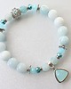 bransoletki z kamieni naturalnych Akwamaryn i agat niebieski trawiony