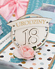 kartki scrapbooking 18 urodziny, exploding box, kartka 3d osiemnastka