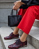 półbuty damskie Skórzane półbuty jazzówki Zapato model 246 czarno-czerwony marmur