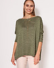 swetry damskie  Oversize'owy sweter - SWE040 zielony MKM