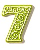napisy dekoracyjne i tabliczki Numer mieszkania, cyfra 7 jasnozielona, wysokość 8 cm