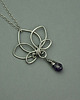 wisiory Wisiorek kwiat lotosu ametyst wire wrapping