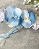 dodatki ślubne Delikatna podwiązka z błękitnymi kwiatami