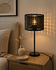 lampy stołowe Czarna biurowa lampka gabinetowa wysoka 46cm - rattan