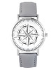zegarki unisex Zegarek - Kompas - szary, skórzany